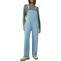 Women's Dickies Relaxed Fit Short Bib Overalls 2025 Fisher Stripe size Medium | Cotton