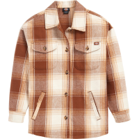 Women's Dickies Plaid Shacket 2025 Brown Jacket size Medium | Cotton/Polyester