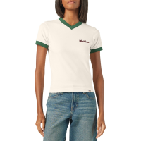 Women's Dickies Slayden Ringer Short-Sleeve T-Shirt 2025 Egret size X-Small | Cotton/Elastane