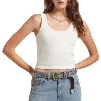 Women's Brixton Pointelle Slim Fit Tank Top 2025 in White size Small | Cotton