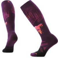 Women's Smartwool Ski Full Cushion Alpine Auroras OTC Socks 2026 in Purple size Medium | Nylon/Wool/Elastane
