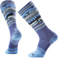 Smartwool Snowboard Full Cushion Snowmobile OTC Socks 2026 in Blue size Large | Nylon/Wool/Elastane
