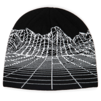 Corduroy Digital Mountain Skully Beanie Hat 2026 in Black | Acrylic