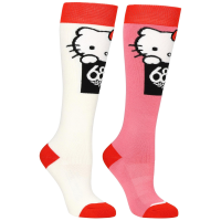 Women's 686 Hello Kitty 2-Pack Socks 2026 in Pink size Small/Medium | Nylon/Spandex/Acrylic