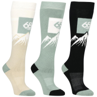 Women's 686 Snow Caps 3-Pack Socks 2026 in Khaki size Large/X-Large | Nylon/Spandex/Acrylic