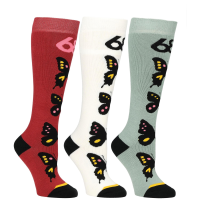 Women's 686 Butterfly 3-Pack Socks 2026 in Red size Small/Medium | Nylon/Spandex/Acrylic