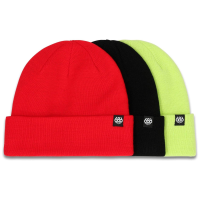 686 Standard Roll Up 3-Pack Beanie Hat 2026 in Red | Acrylic