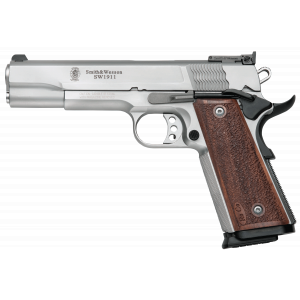 1911 Performance Center Pro 5" 10 Round 9mm Luger Pistol With Adjustable Sights - Matte Silver/wood
