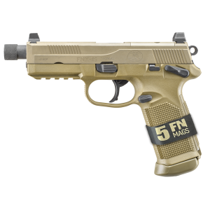 FNX Tactical Bundle 5.30" Threaded 15 Round 45 ACP Pistol - Flat Dark Earth