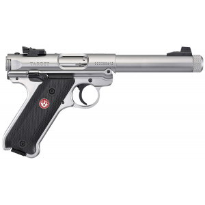 MARK Iv Target 5.50" Threaded 10 Round 22 Long Rifle Rimfire Pistol - Satin Stainless/black