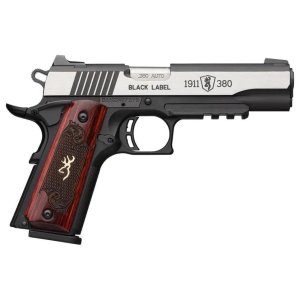 1911 Black Label Medallion Pro Compact 3.63" 8 Round 380 ACP Pistol - Stainless/Rosewood