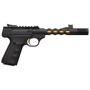 BUCK Mark Plus Vision Sr Threaded 10 Round 22 Long Rifle Rimfire Pistol - Black/gold