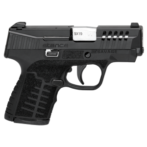 Stance 3.20" 7/8 Round 9mm Luger Pistol with Night Sights - No Manual Safety - Black