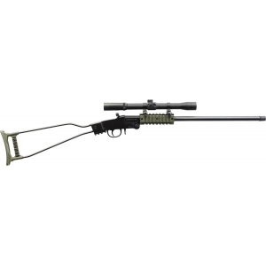 LITTLE Badger With 4x20mm Scope 16" 22 Long Rifle Single Shot Rifle - Od Green