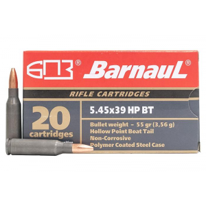 POLYCOATED Steel Case Hollow Point Boat Tail 55 Gr 5.45x39mm Rifle Ammo - 500 Round Case