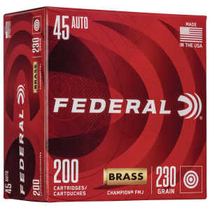 Federal Champion Full Metal Jacket 230 gr 45 ACP Handgun Ammo - 200 Round Box - $118.95 at The Real Grit