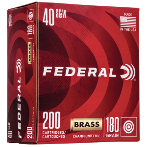 Federal Champion Full Metal Jacket 180 gr 40 S&W Handgun Ammo - 200 Round Box - $105.95 at The Real Grit