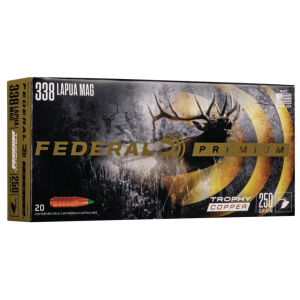 Trophy Copper Ballistic Tip 250 gr 338 Lapua Magnum Rifle Ammo - 20 Round Box