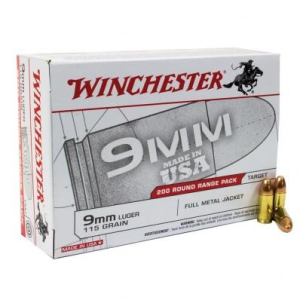 Winchester USA Full Metal Jacket 115 gr 9mm Handgun Ammo - 200 Round Range Pack - $79.90 at The Real Grit