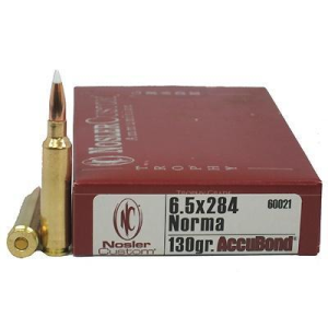 TROPHY Grade Accubond 130 Gr 6.5x284 Norma Rifle Ammo - 20 Round Box