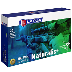 Naturalis Lead Free Copper Hollow Point 170 gr 308 Winchester Rifle Ammo - 20 Round Box
