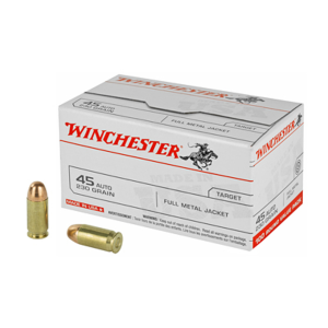 Winchester USA Full Metal Jacket 230 gr 45 ACP Handgun Ammo - 100 Round Box - $67.95 at The Real Grit