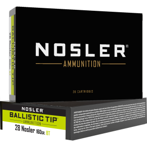 Ballistic Tip Hunting 160 gr 28 Nosler Rifle Ammo - 20 Round Box
