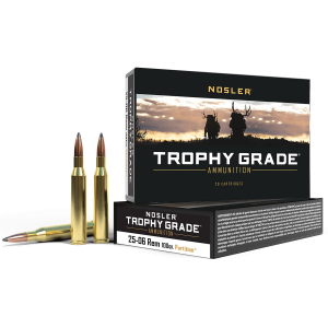 Trophy Grade Spitzer Partition 100 gr 25-06 Remington Rifle Ammo - 20 Round Box