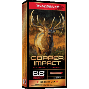Copper Impact Extreme Point Lead-Free 162 gr 6.8 Western Rifle Ammo - 20 Round Box