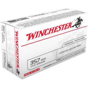 Winchester USA Jacketed Hollow Point 110 gr 357 Magnum Handgun Ammo - 50 Round Box - $65.74 at The Real Grit