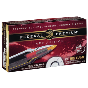 Federal Premium Trophy Bonded Tip 180 gr 300 Winchester Magnum Rifle Ammo - 20 Round Box - $64.82 at The Real Grit