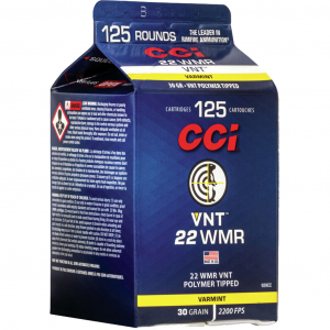 Pour Pack Varmint Tipped 30 gr 22 WMR Rimfire Ammo - 125 Round Box