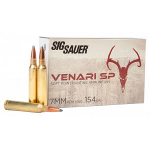 VENARI Soft Point 154 Gr 7mm Remington Magnum Rifle Ammo - 20 Round Box