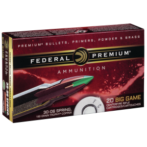 Federal Premium Trophy Copper 180 gr 30-06 Springfield Rifle Ammo - 20 Round Box - $52.68 at The Real Grit