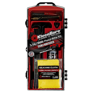 KleenBore Classic 5.56mm/9mm Combo Cleaning Kit (Black/Red)