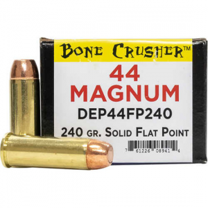 BONE Crusher Solid Flat Point 240 Gr 44 Magnum Handgun Ammo - 20 Round Box