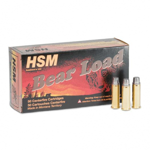 BEAR Load Round Nose Flat Point Gas Check 180 Gr 357 Magnum Handgun Ammo - 50 Round Box