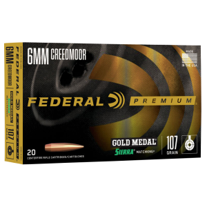 Federal Premium Gold Medal Berger LR Hybrid Target 109 gr 6mm Creedmoor Rifle Ammo - 20 Round Box - $48.36 at The Real Grit