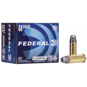 CHAMPION Training Semi-wadcutter Hollow Point 200 Gr 44 Special Handgun Ammo - 20 Round Box