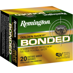 Remington Golden Saber Bonded Jacketed Hollow Point 185 gr 45 ACP Handgun Ammo - 20 Round Box - $37.95 at The Real Grit