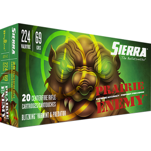 Prairie Enemy BlitzKing 69 gr 224 Valkyrie Rifle Ammo - 20 Round Box