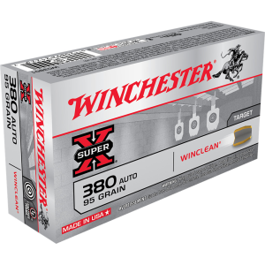 Winchester Super-X Winclean Brass Enclosed Base 95 gr 380 ACP Handgun Ammo - 50 Round Box - $33.95 at The Real Grit