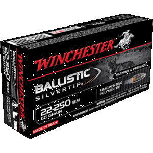 Ballistic Silvertip Rapid Controlled Expansion 55 gr 22-250 Remington Rifle Ammo - 20 Round Box