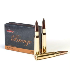 BRONZE Full Metal Jacket Boat Tail 660 Gr 50 Bmg Rifle Ammo - 10 Round Box