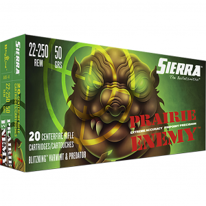 PRAIRIE Enemy Blitzking 50 Gr 22-250 Remington Rifle Ammo - 20 Round Box