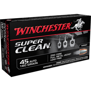 Winchester Super Clean Lead Free Full Metal Jacket 165 gr 45 ACP Handgun Ammo - 50 Round Box - $38.78 at The Real Grit