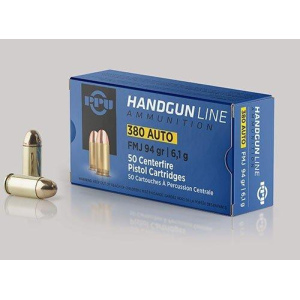 FULL Metal Jacket 94 Gr 380 Acp Handgun Ammo - 50 Round Box