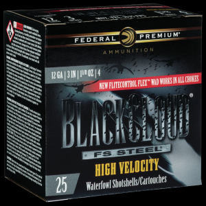 PREMIUM Black Cloud Fs High Velocity #4 3" 12 Gauge Shotgun Ammo - 25 Round Box
