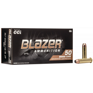 BLAZER Brass Jacketed Hollow Point 158 Gr 357 Magnum Handgun Ammo - 50 Round Box