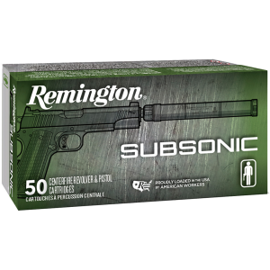 Remington Subsonic Flat Nose Enclosed Base 230 gr 45 ACP Handgun Ammo - 50 Round Box - $33.95 at The Real Grit